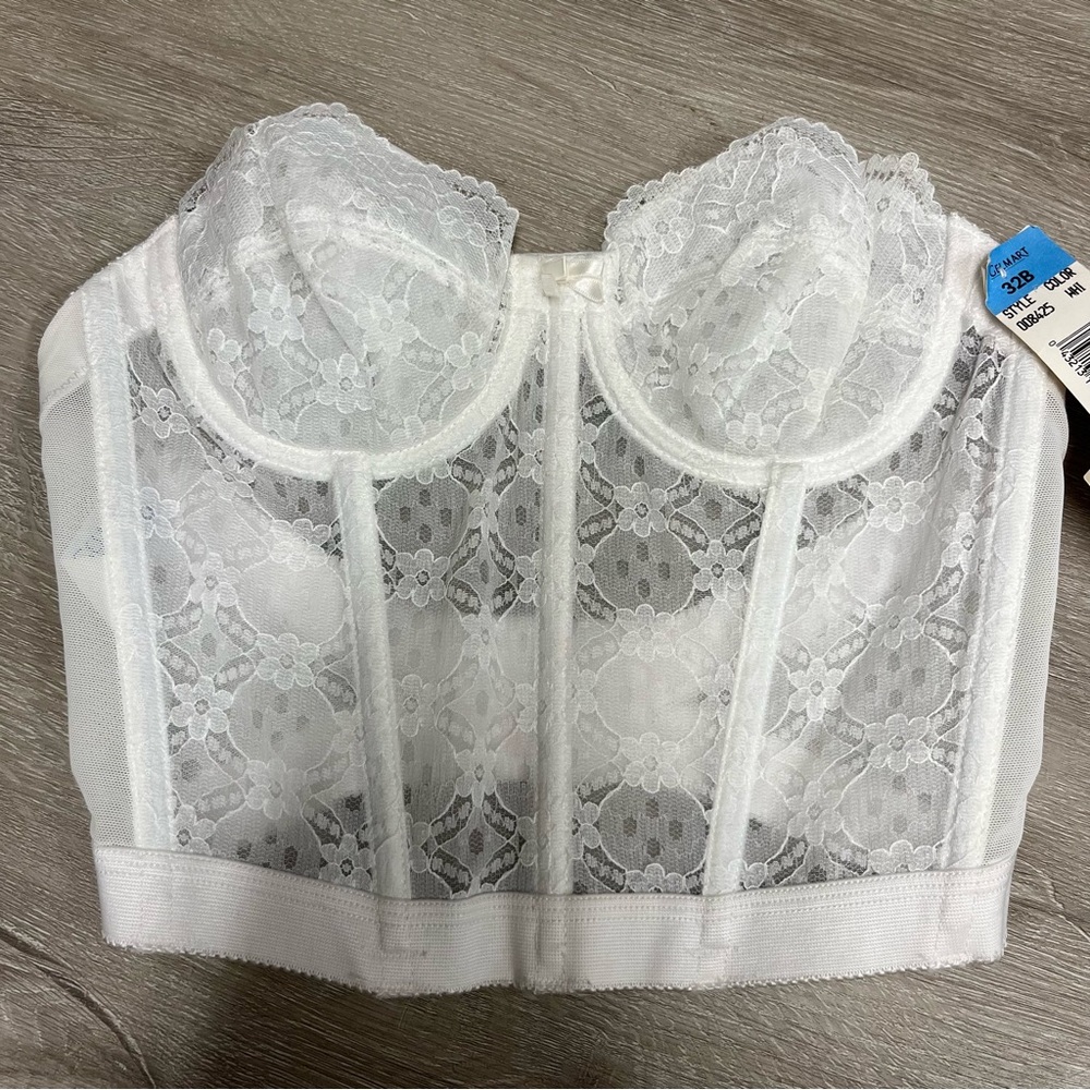 vintage white lace corset by gelmart size 32B Y2K/2000s era new with tags